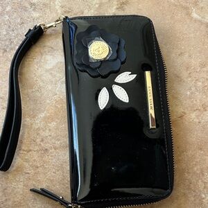 Anne Klein Black and Gold Key & Card Holder